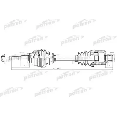 Полуось прав 32x585x56,7x28 CHRYSLER: SEBRING 08-09 \ DODG PATRON PDS2042
