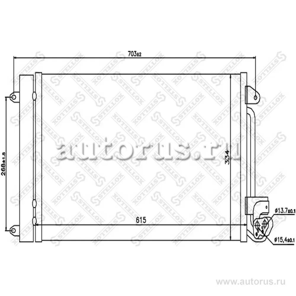 Радиатор конд. Seat Ibiza 1.2/1.4-1.9TDi 08> STELLOX 10-45199-SX