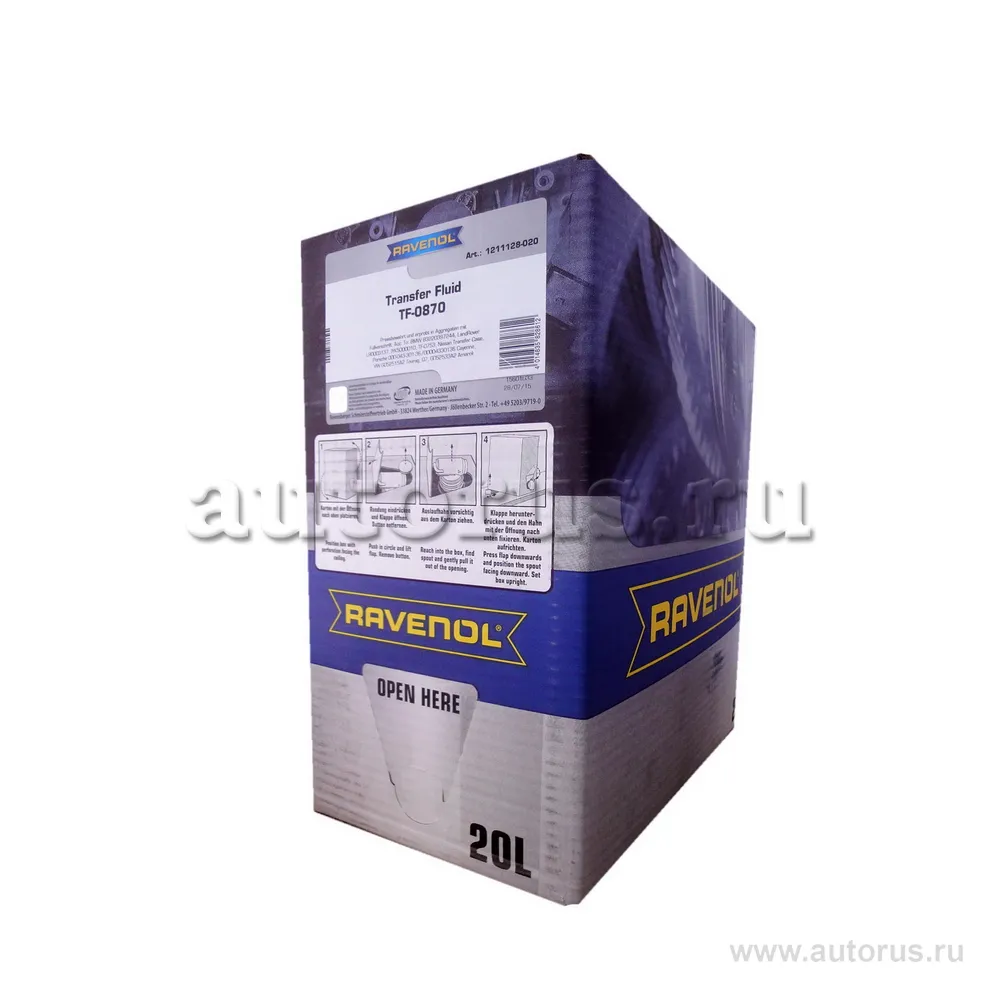 Трансмиссионное масло RAVENOL Transfer Fluid DTF-1 (TF-0870) (20л) ecobox 1211128-B20 (4014835828612)