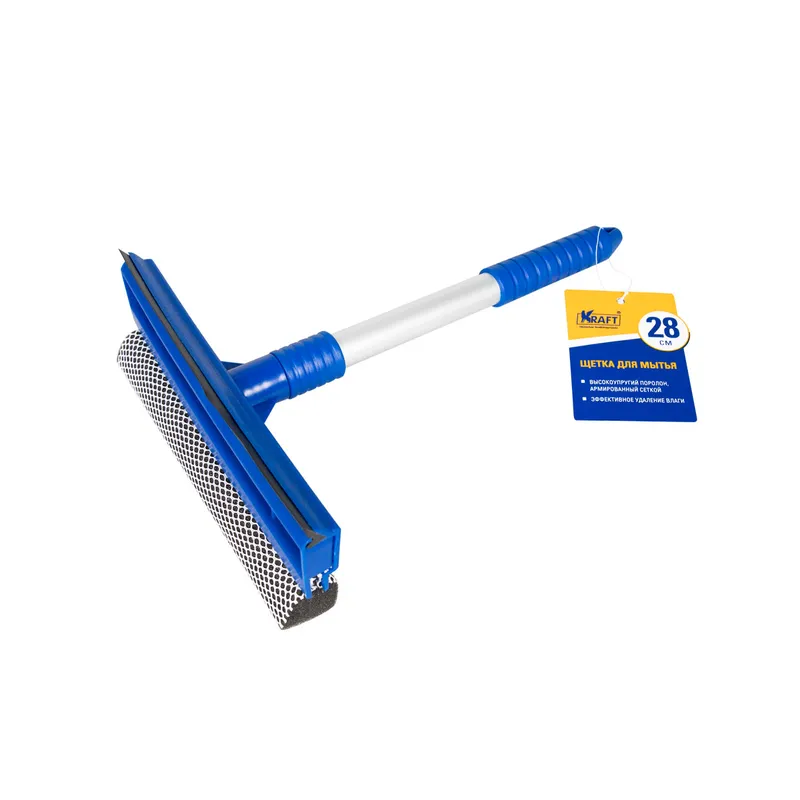 Щетка для мытья стекол с поролоном и водосгоном (28 см) KRAFT KT 830054
