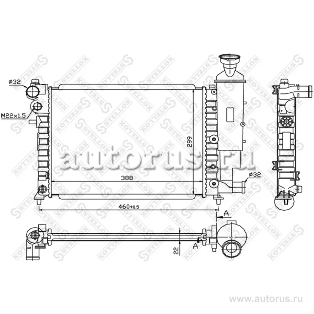 Радиатор системы охлаждения без AC МКПП Peugeot 106, Citroen Saxo STELLOX 10-25269-SX