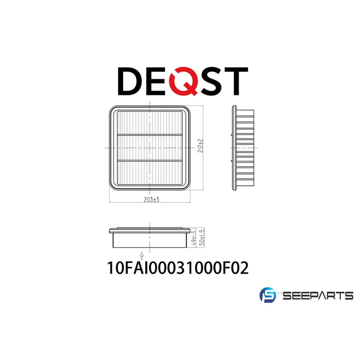 Воздушный фильтр. MITSUBISHI COLT V (CJ_A) 09.95-05.04,MITSUBISHI LA DEQST 10FAI00031000