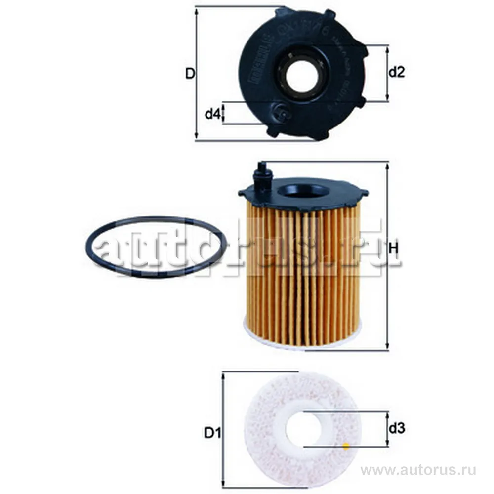 Фильтр масляный KNECHT/MAHLE OX171/16D