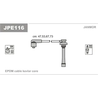 К-кт проводов Mitsubishi Galant 1.8-2.0/Space Wagon 2.0i 92 JANMOR jpe116