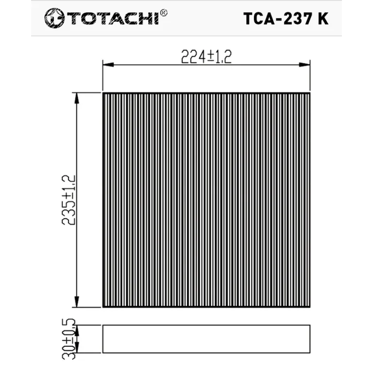 Фильтр салона TOTACHI TCA-237K AC-806 EX 80292-SFY-003 CUK 2358 TOTACHI TCA-237K