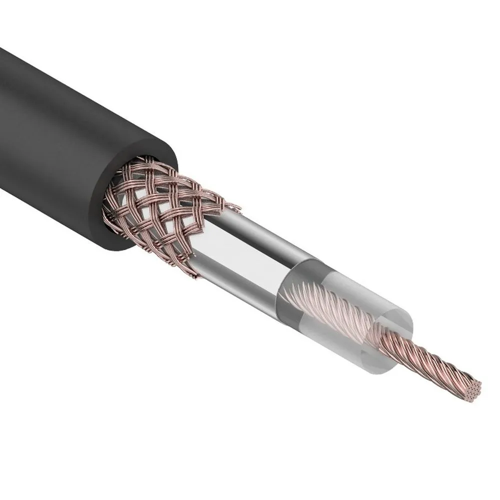 Кабель коаксиальный RG-58 A/U, 50 Ом, Cu/Al/Cu, 64%, бухта 100 м, черный, , Max Вт REXANT 01-2003