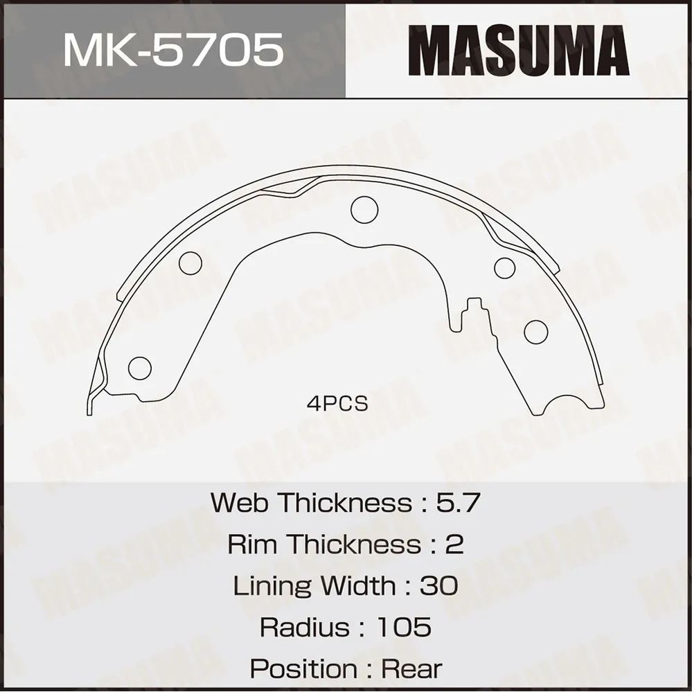 Колодки барабанные Masuma BIGHORN / UBS69 MASUMA MK-5705