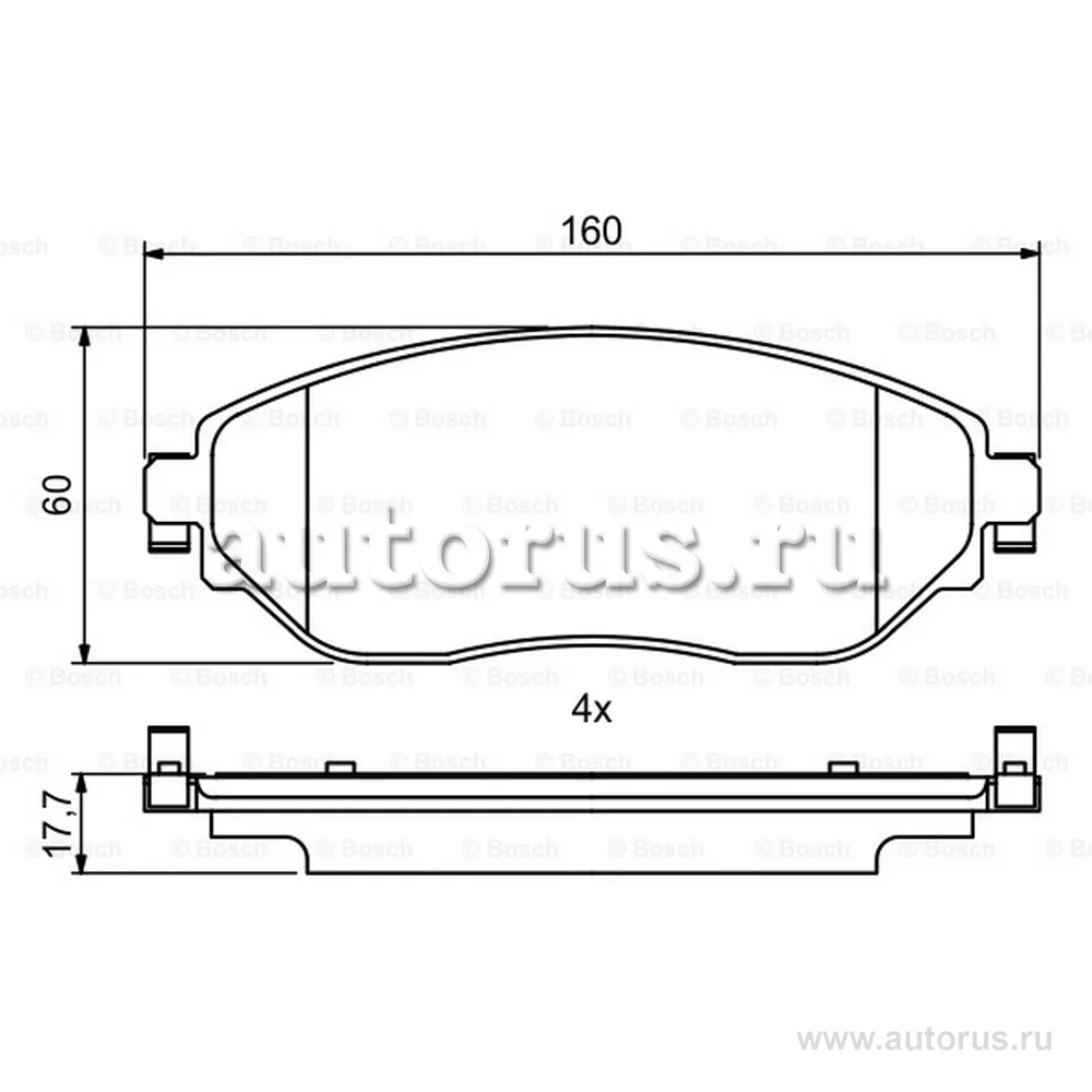 Комплект колодок для дисковых тормозов BOSCH 0986494817