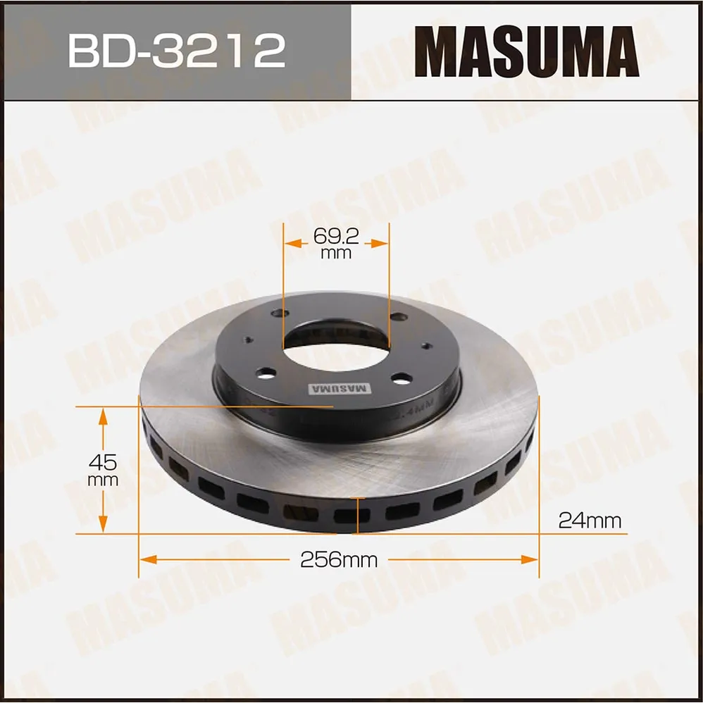 Диск тормозной (упаковка 2 шт, цена за 1 шт) MASUMA BD-3212