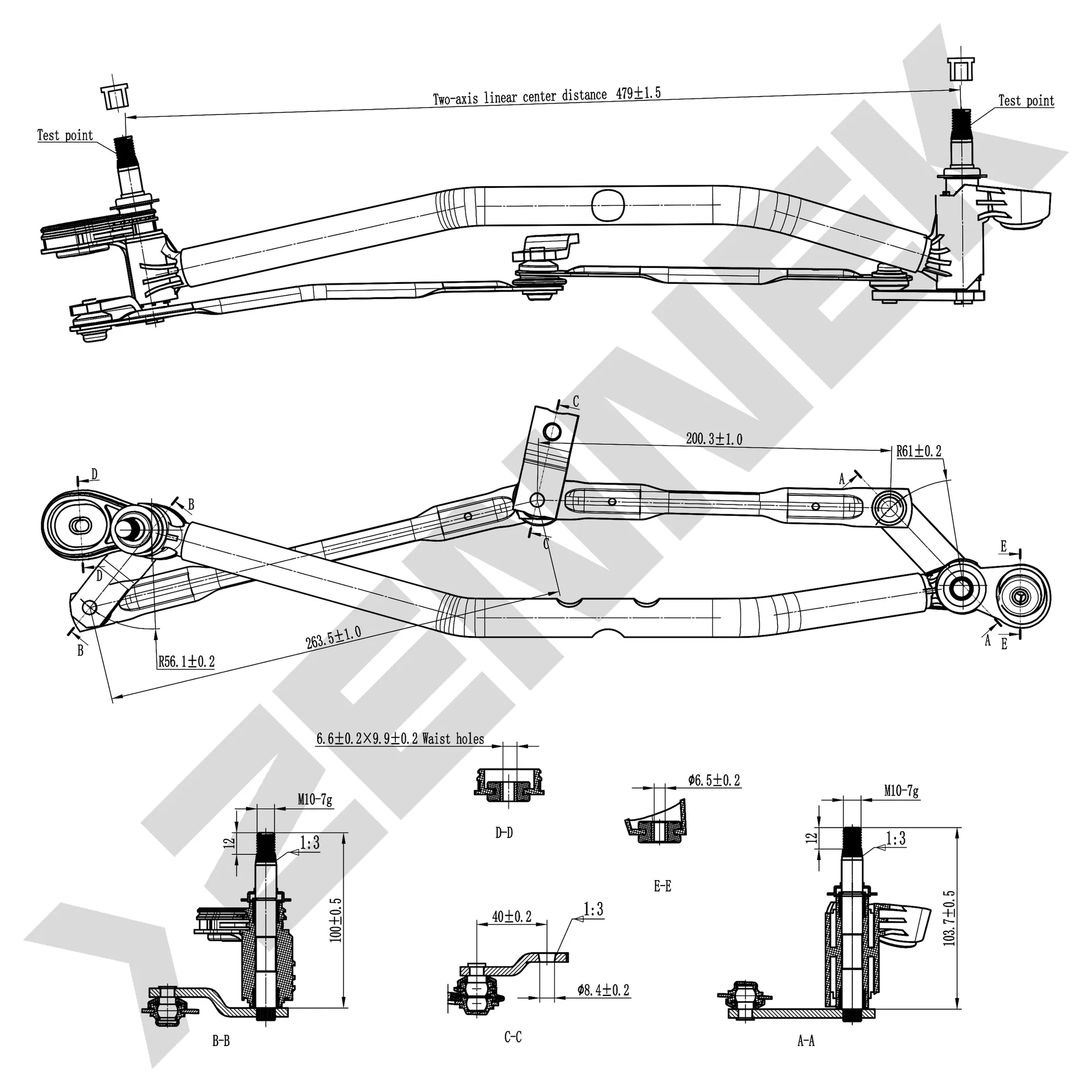 Трапеция стеклоочистителя OPEL ASTRA H / FAMILY 2004-2015 ZENNEK DWL0019