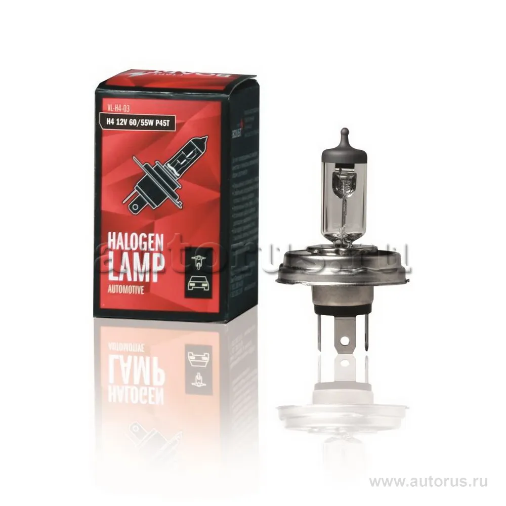 Лампа галогенная H4 12V 60/55W P45T STARTVOLT VL-H4-03