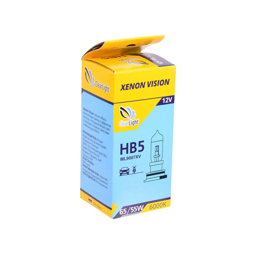 Лампа HB5(Clearlight)12V-65/55W XenonVision (1 шт.) ClearLight ML9007XV