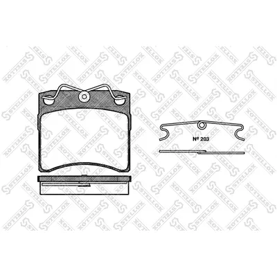 Колодки дисковые п. с антискрип. пластинами VW T4 1.8/2.0/2.5/1.9D/2.4D/2.5TDi 92-03 STELLOX 396000_SX