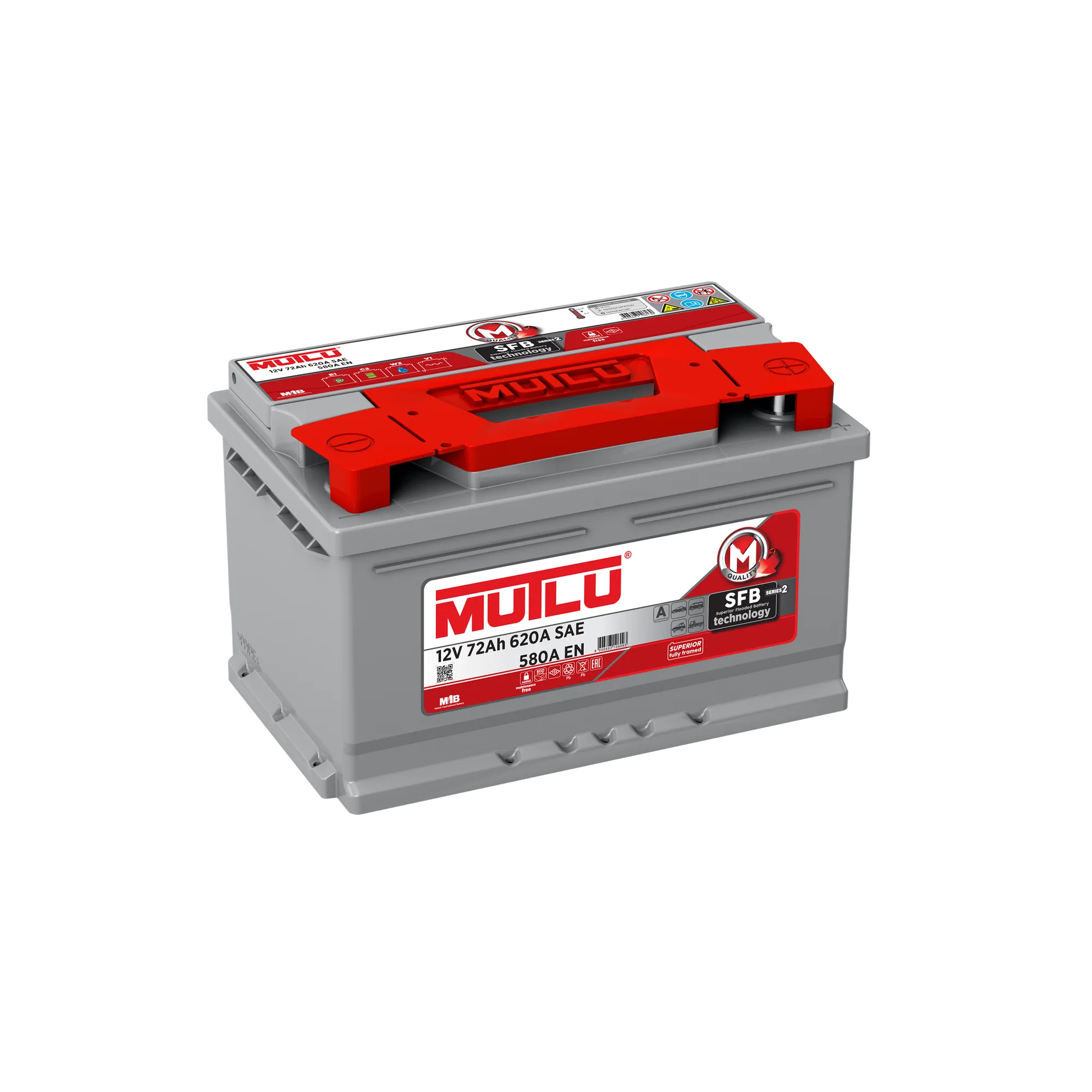 Аккумулятор MUTLU SFB 72 А/ч обратный R+ 278x175x175 LB3 EN 580 А