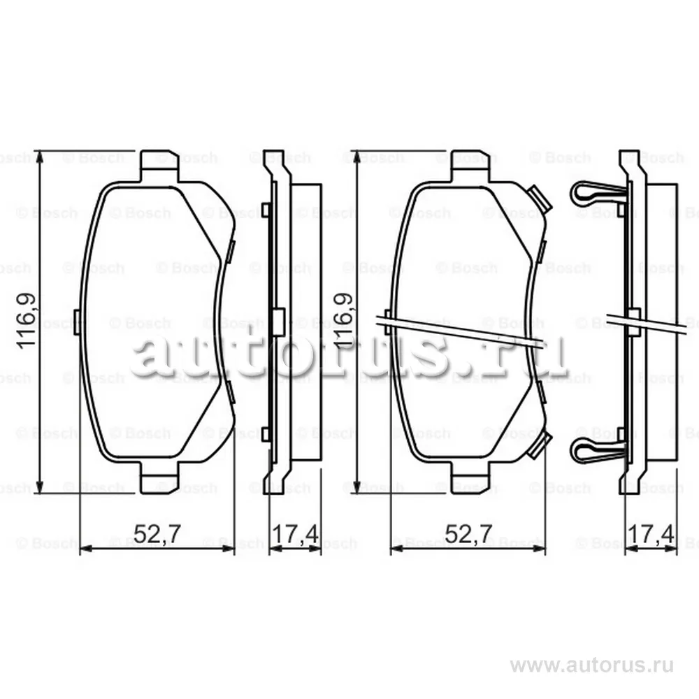 Колодки дисковые задние BOSCH 0986494496