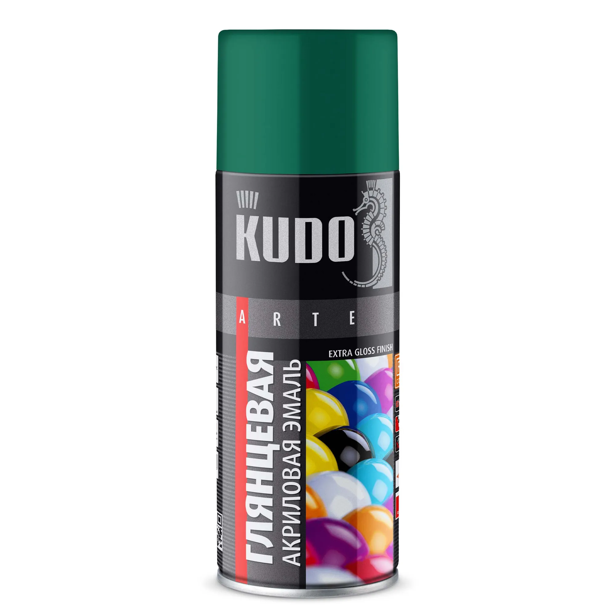 Эмаль универсальная акриловая RAL 6016 темно-зеленая высокоглянцевая KUDO KUDO KUA6016