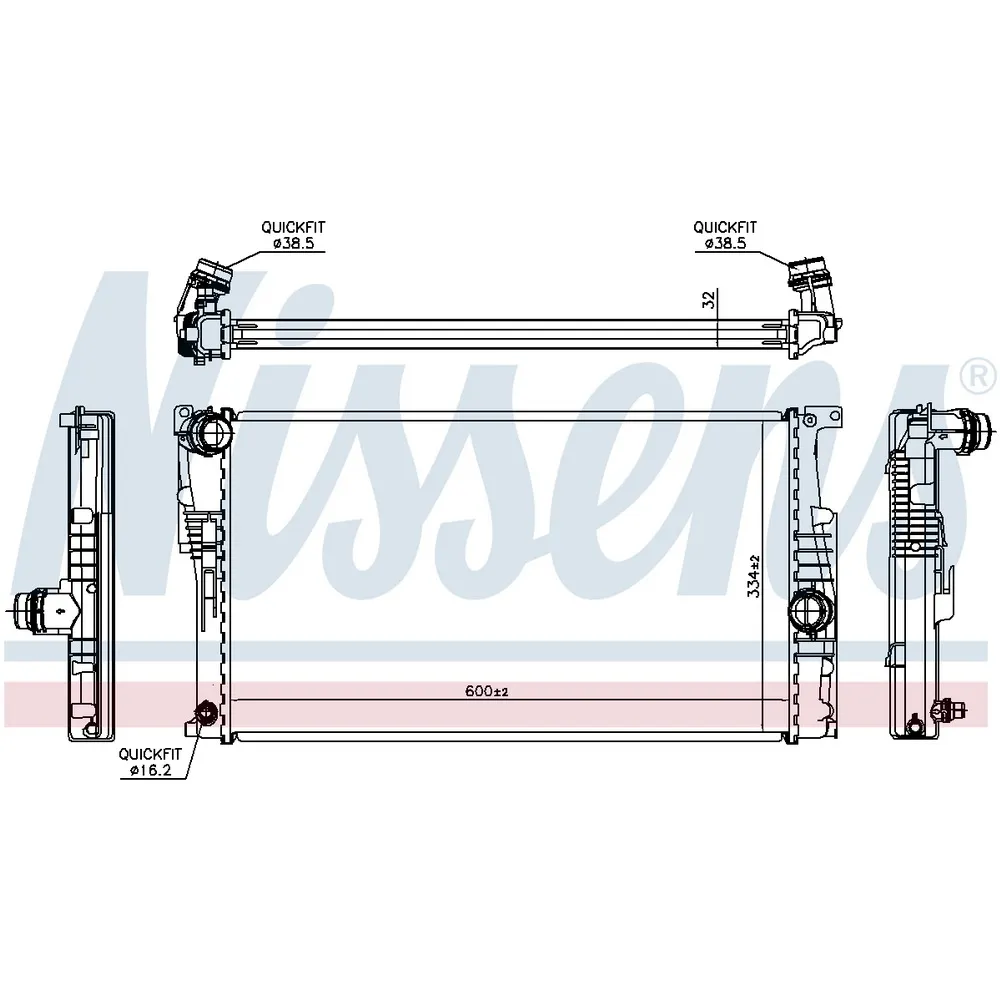 Радиатор основной BMW 1(F20)/2(F22)/3(F30)/4(F32) mot.N47/N57 NISSENS 60815
