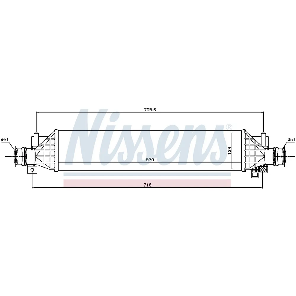 Интеркулер CHEVROLET / GMC TRAX (13-) 1.4 I 16V TURBO (+) NISSENS 96375