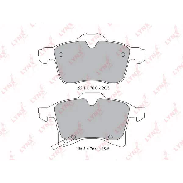 Колодки передние OPEL Astra H 04>/Meriva 03>/Zafira B 05> LYNXauto BD-5908