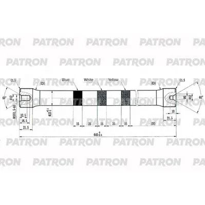 Торсион левый RENAULT MEGANE L645мм d25,0 30-31 зуб. PATRON PTB1020