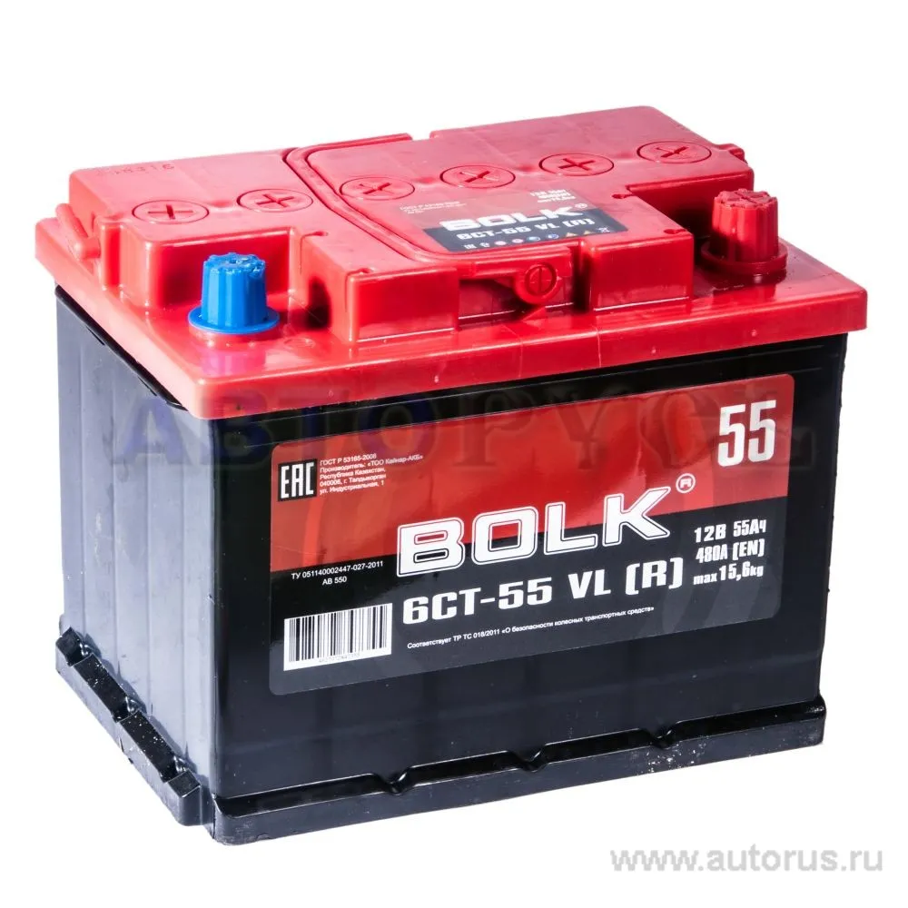 Аккумулятор BOLK Standart 55 А/ч обратный R+ 242x175x190 L2 EN 450 А