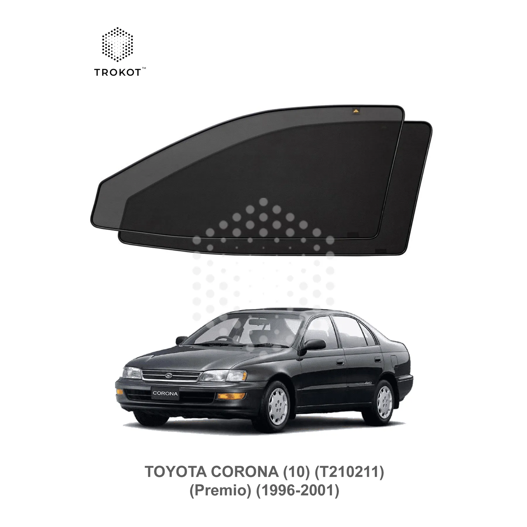 Комплект шторок на передние двери Toyota Corona (10) (T210) (Premio) (1996-2001) (Праворульная)