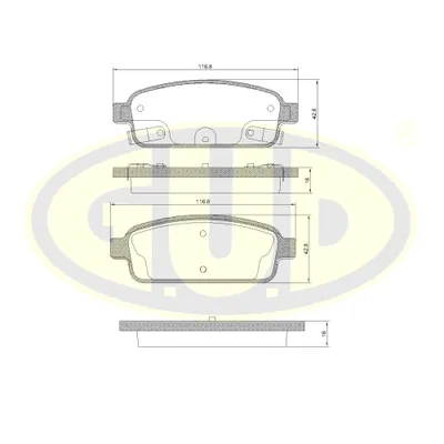 КОЛОДКИ ЗАД CHV CRUZE/ORLANDO 09-/OPL ASTRA J 09-/MOKKA 12-/ZAFIRA 11- ECO-LINE G.U.D GBP880156