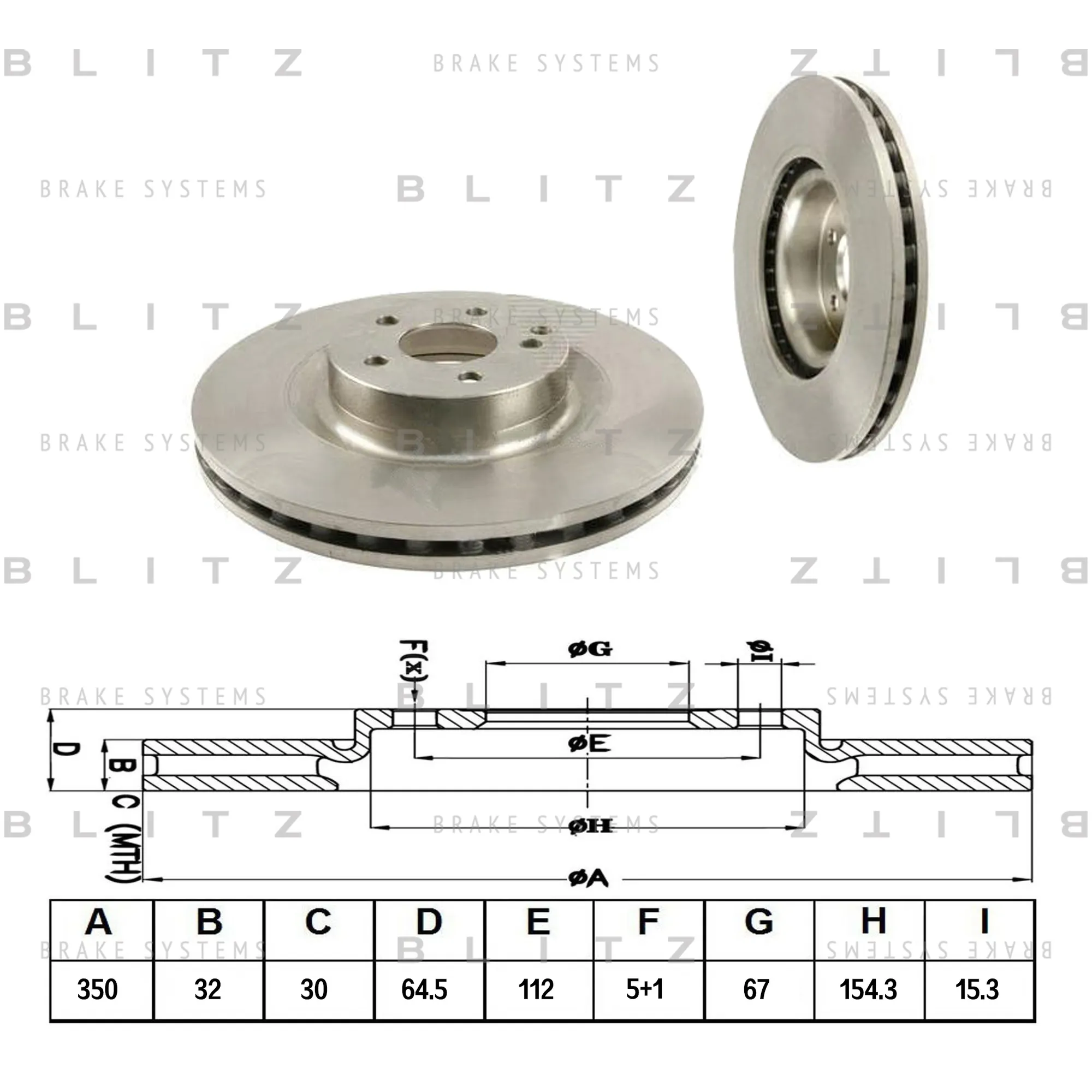 Диск тормозной передний вентилируемый MERCEDES W211/C216 05-> BLITZ BS0269