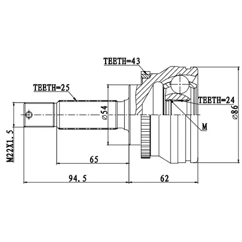 ШРУС НАРУЖНЫЙ MITSUBISHI GALANT EA (96--03) ZIKMAR Z87221R