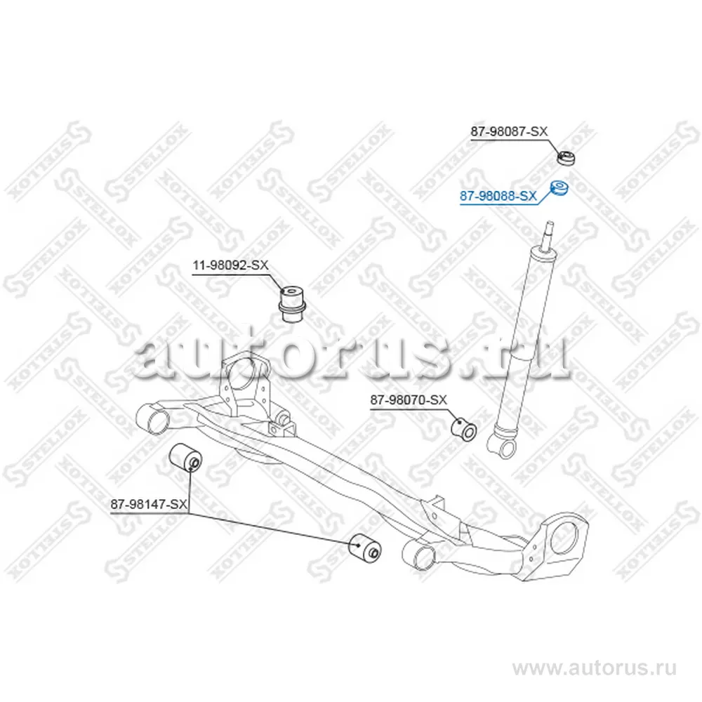 Втулка зад. амортизатора верхн. Toyota STELLOX 8798088_SX