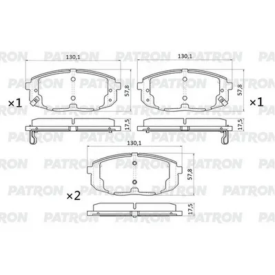 Колодки тормозные дисковые пер. HYUNDAI Creta 16- PATRON PBP095