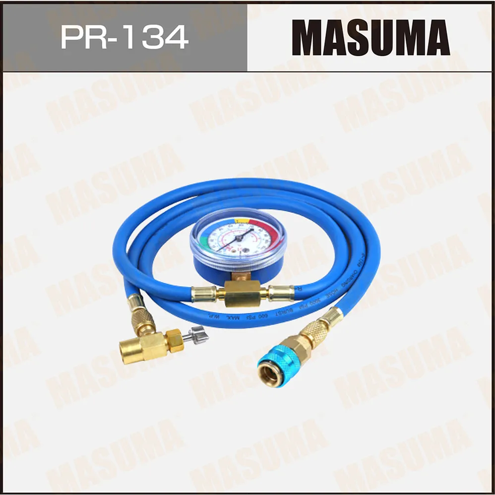 Шланг с манометром для заправки автокондиционера MASUMA PR134