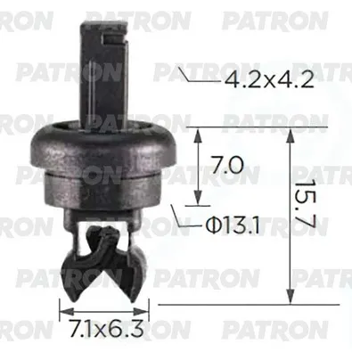 Клипса пластмассовая Nissan применяемость: Нажимной (Кнопка Штырек) кре PATRON P37-3757