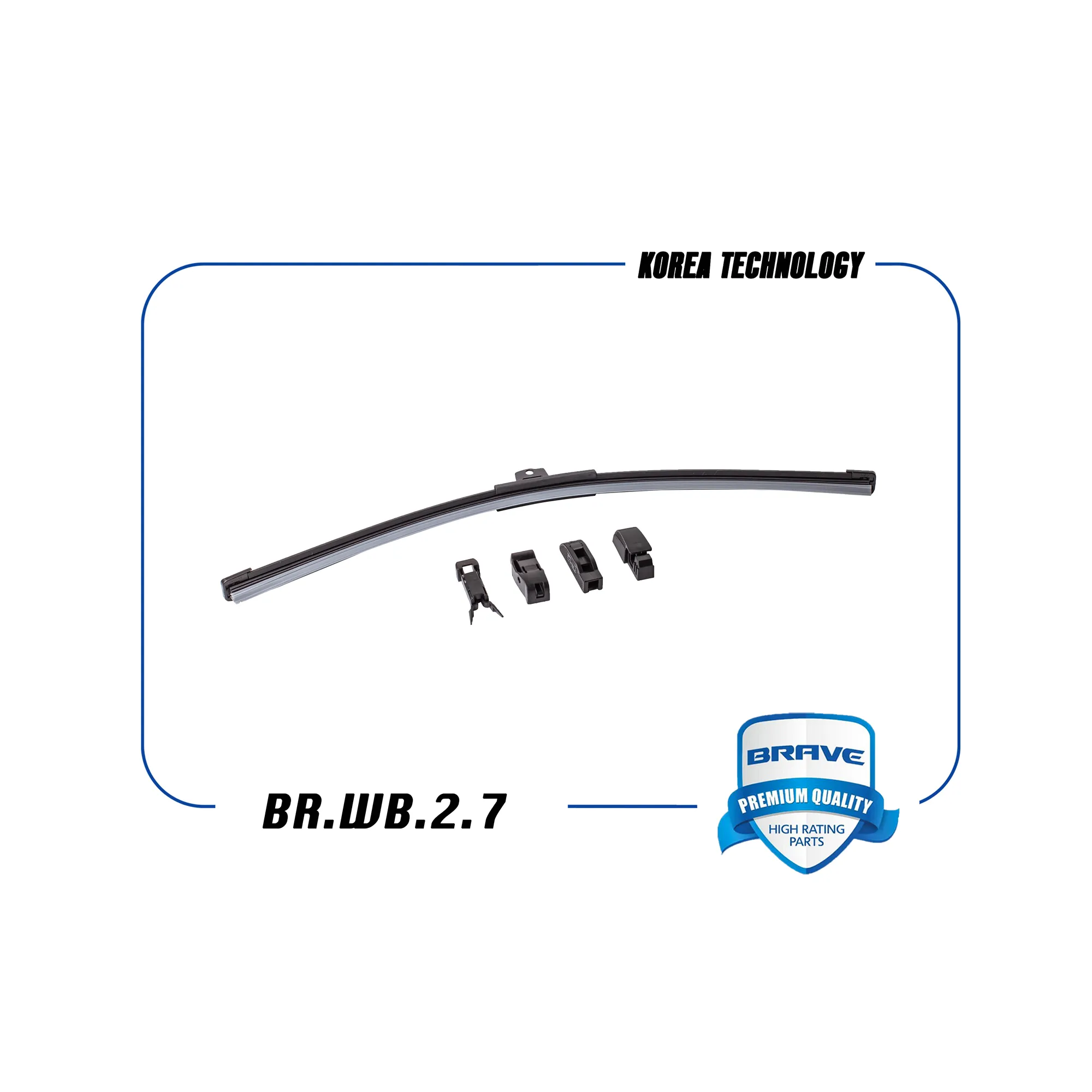 Щетка стеклоочистителя бескаркасная 480 мм, 4 адаптера Brave BR.WB.2.7 BRAVE BRWB27