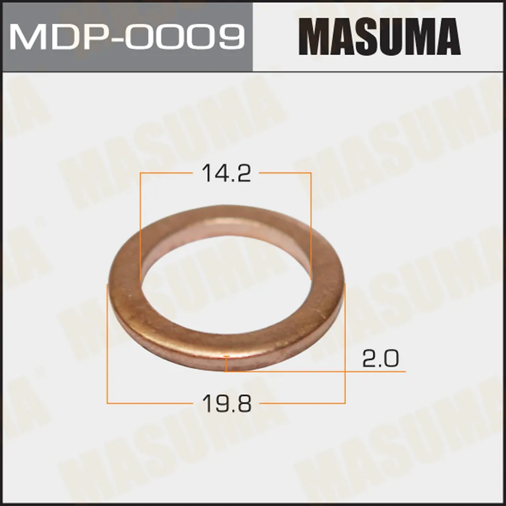 Шайбы для форсунок Медь Медь 14,2х19,8х2 Медь 14,2х19,8х2 MASUMA MDP-0009