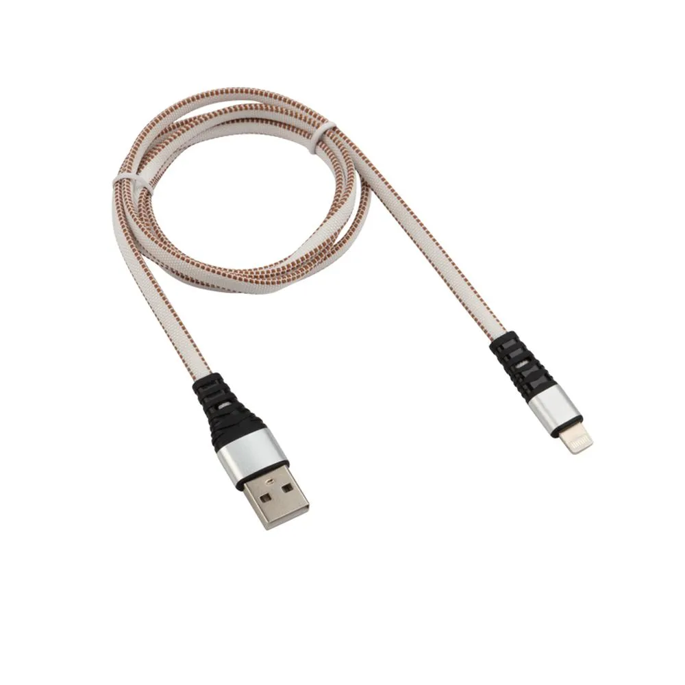 Кабель USB-Lightning 2.4 A, 1 м, белая нейлоновая оплетка, , Max Вт REXANT 18-7056