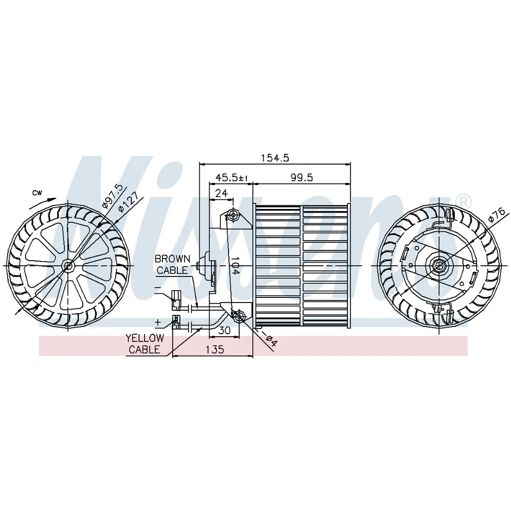Вентилятор отопителя салона OPEL ASTRA F (91-) 1.7 TDOPEL ASTRA F (91-) 1.8 IOPEL ASTRA F (91-) 1.8 NISSENS 87057