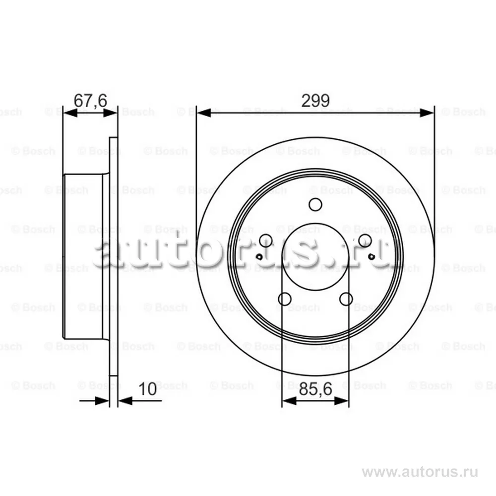 Диск тормозной задний SSANG YONG KYRON 05-> /D=299MM BOSCH 0 986 479 U21