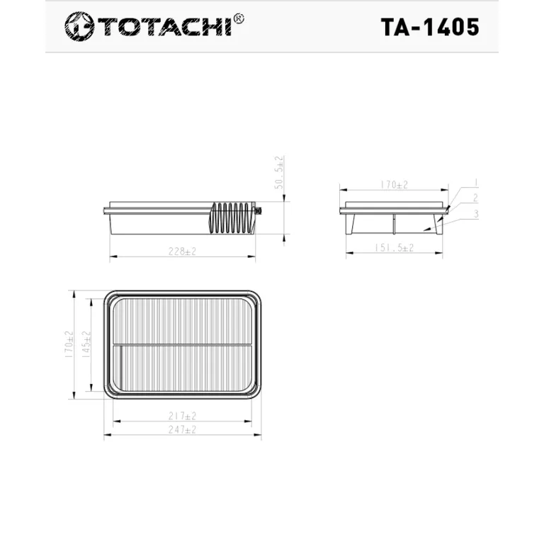 Фильтр воздушный TOTACHI TA-1405 A-171 17801-55020 MANN C 2535 TOTACHI TA-1405