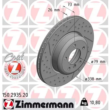 Диск тормозной BS BMW (VOLLGUSS) ZIMMERMANN 150293520