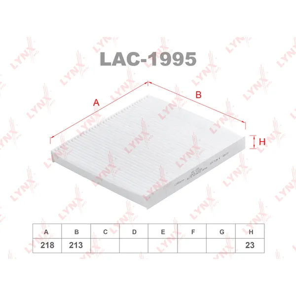 Фильтр салонный LYNXauto LAC-1995