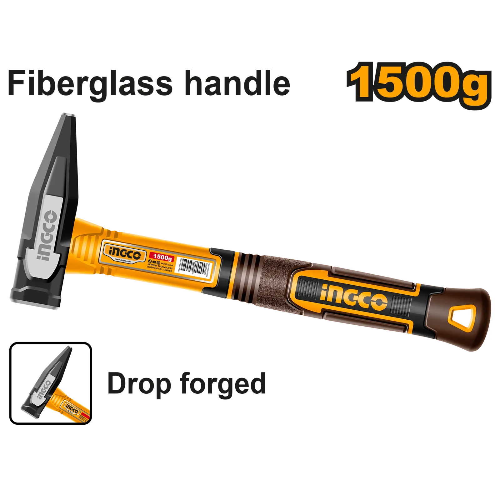 Молоток слесарный 1500 г (4/12) INGCO HMH821500