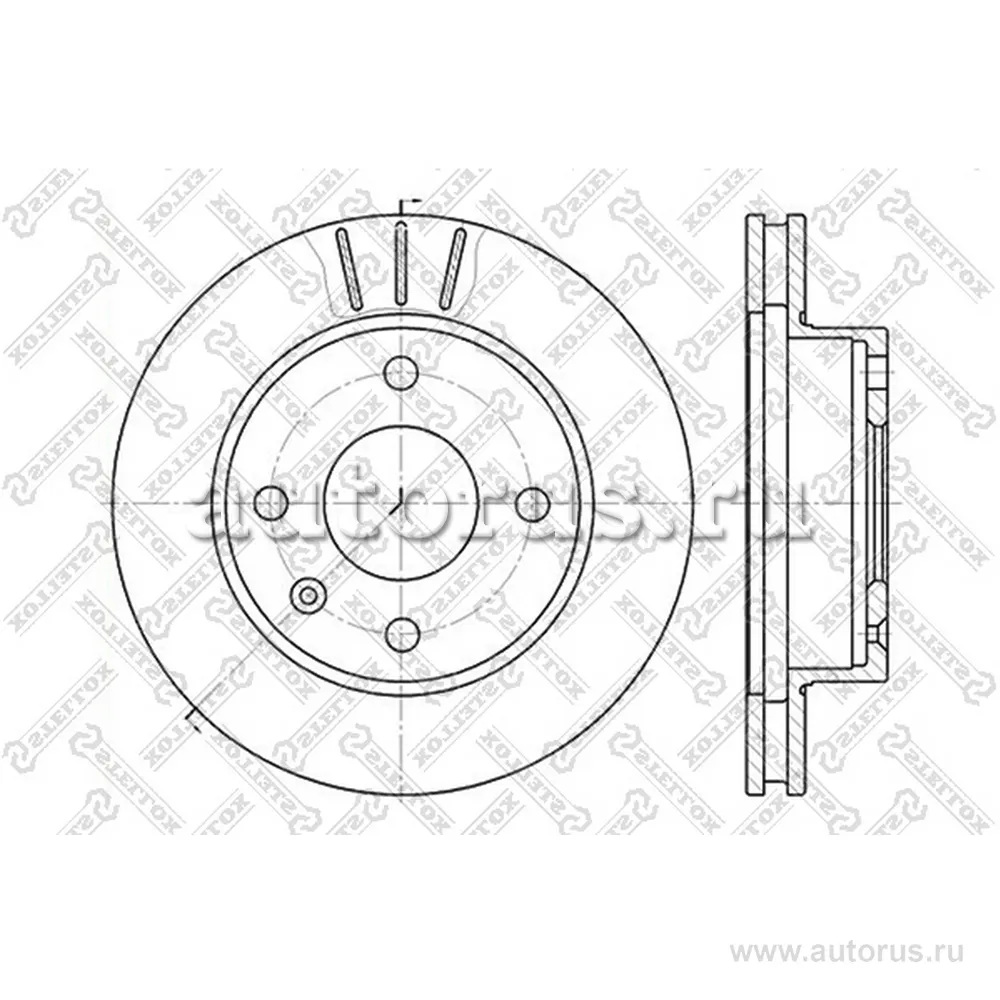 Диск тормозной передний FORD ESCORT/SIERRA 1.3-1.8D 80> STELLOX 60202514V_SX