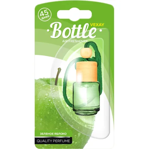 Ароматизатор жидкий подвесной флакон с деревянной крышкой Aroma BOTTLE зеленое яблоко Vexay Aroma VXBL-10