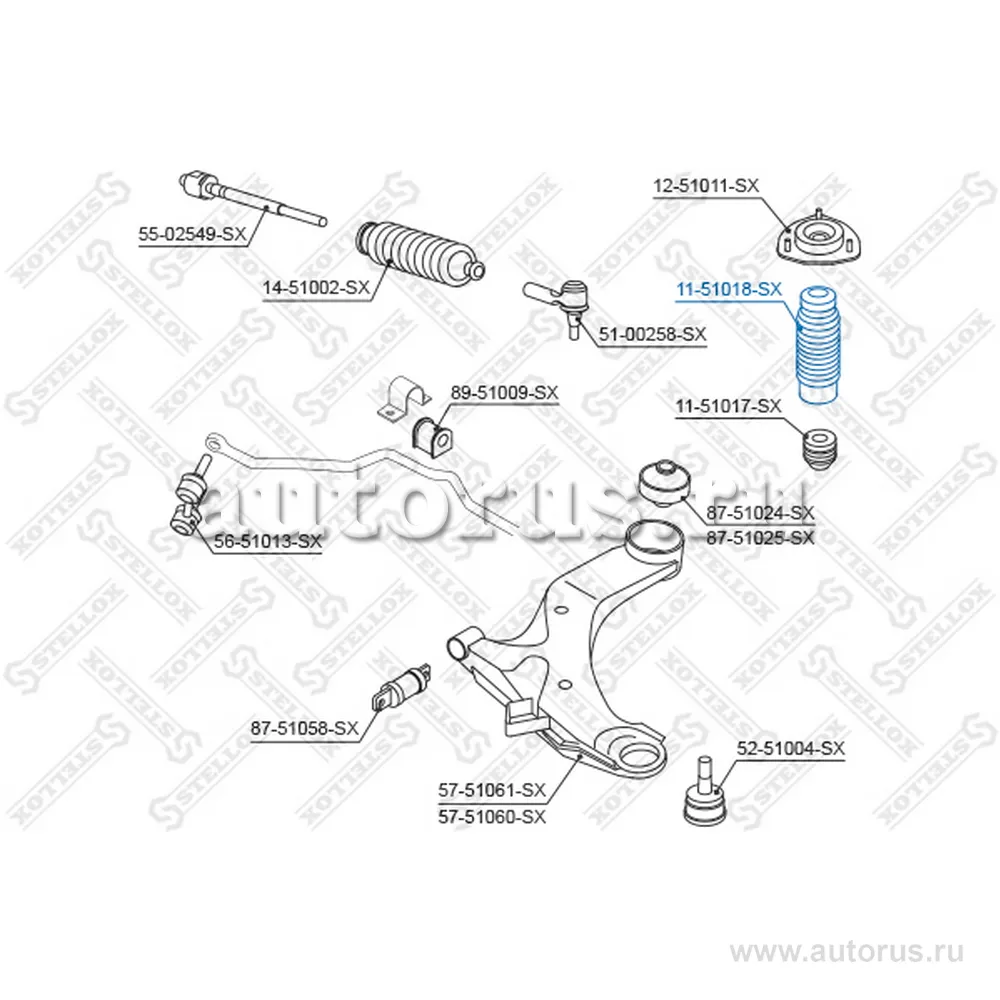 Пыльник амортизатора переднего Hyundai Elantra 00> STELLOX 11-51018-SX
