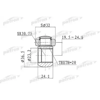 Трипод [Z:20, D:31.9mm] Fiat: Brava 95-01/Marea 96-99/Pun PATRON PTD002