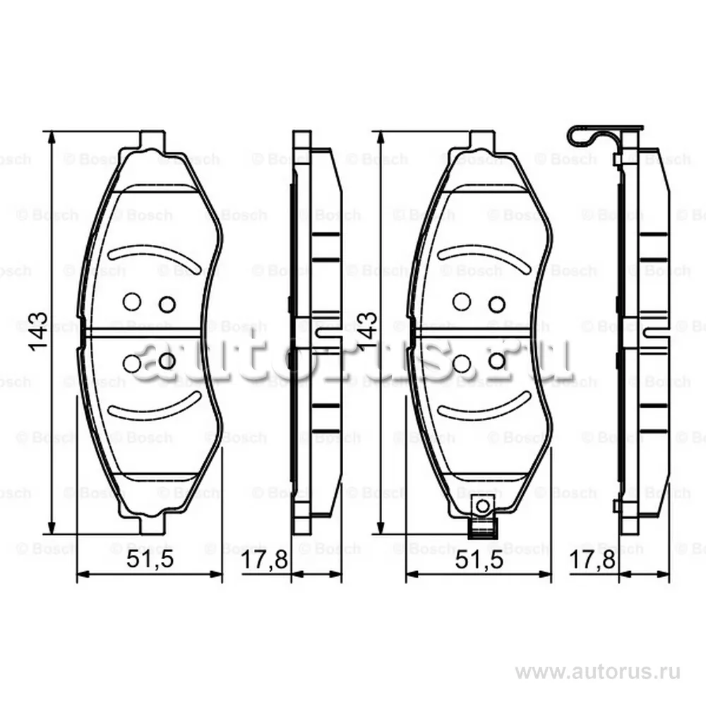 Колодки тормозные передние, Premium-2 BOSCH 0 986 495 116