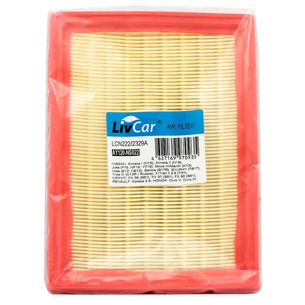 Фильтр воздушный LivCar OEM 16546-3J410 NISSAN (RHD, LHD) LIVCAR LCN222/2329A