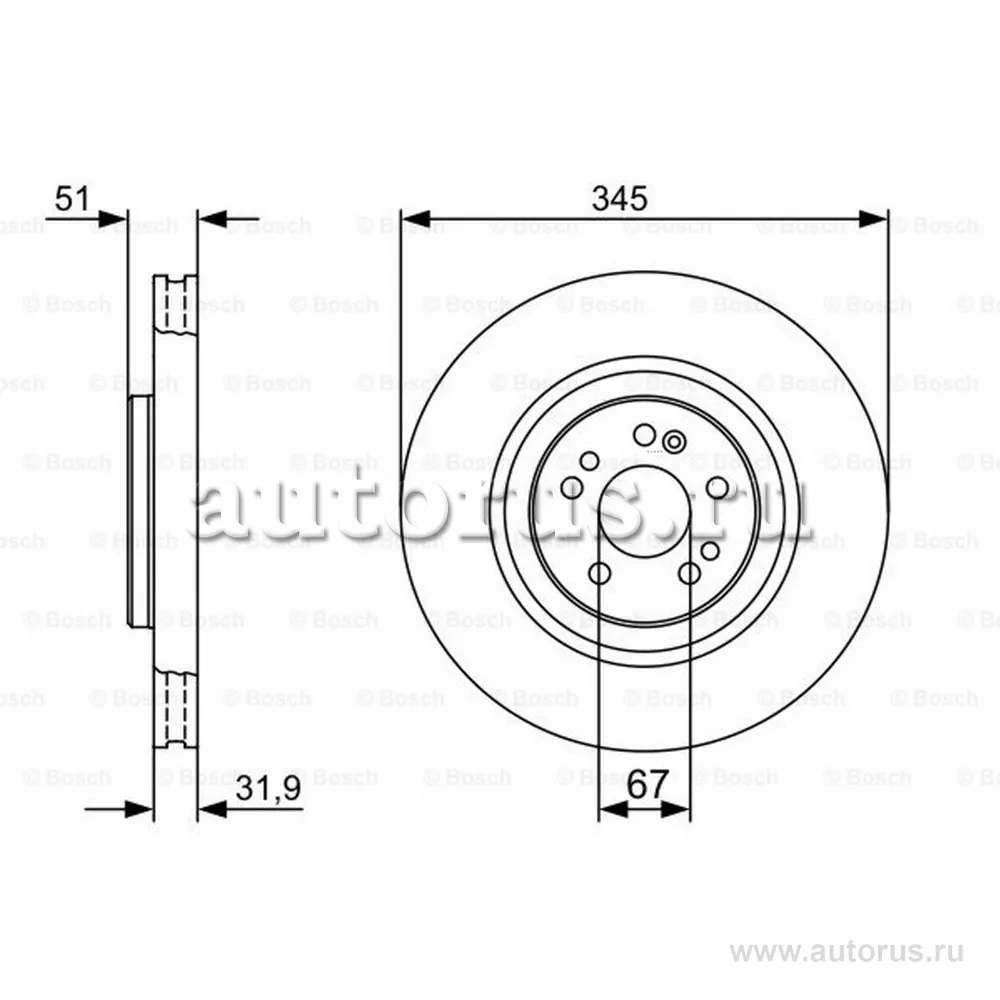 Диск тормозной MERCEDES-BENZ M-CLASS 98-05 BOSCH 0986479405