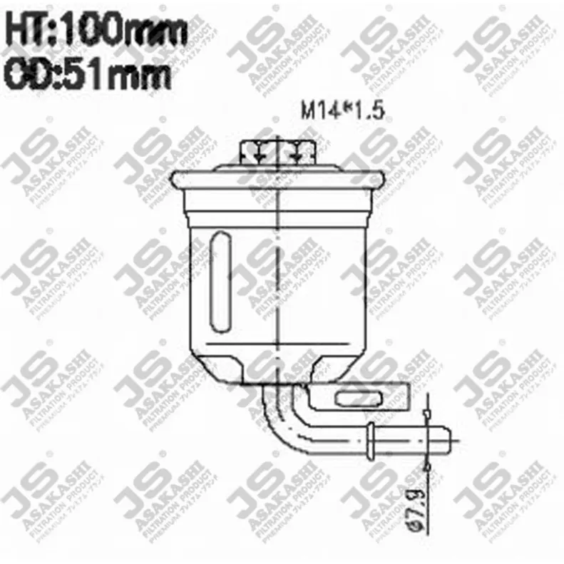 Фильтр топливный! Toyota Windom 2MZ-FE MCV21 96-01, 1MZ-FE MCV20 96-98, Mark 2 Qualis 1MZ-FE JS ASAKASHI FS3201